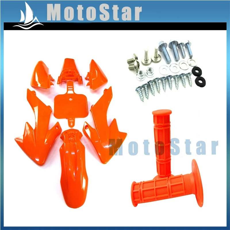 Plastic Fairing Fender Kits+ Handle Grips+ Screws For Honda CRF50 XR50 Pit Dirt Bike