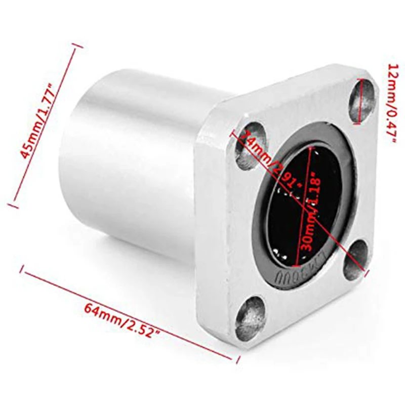 ELEG-2Pcs LMEK30UU 30 мм фланцевый подшипник Европейская версия 30X47X68 мм ЧПУ Фланцевые Линейные подшипники Фланцевая линейная кисточка