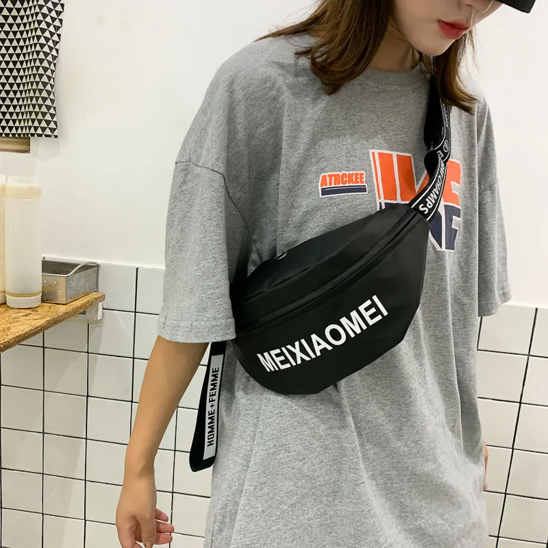 

Cool Women Waist Bag 2020 Letter Pillow Fanny Packs Hip-Hop Belt Bag Harajuku Shoulder Female Sling Chest Pocket Fashion Pocket