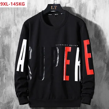 

autumn plus size 8XL sports sweatshirt men pullover hoodies letter high streetwear sweatshirt Hip hop oversize loose coat 60 red