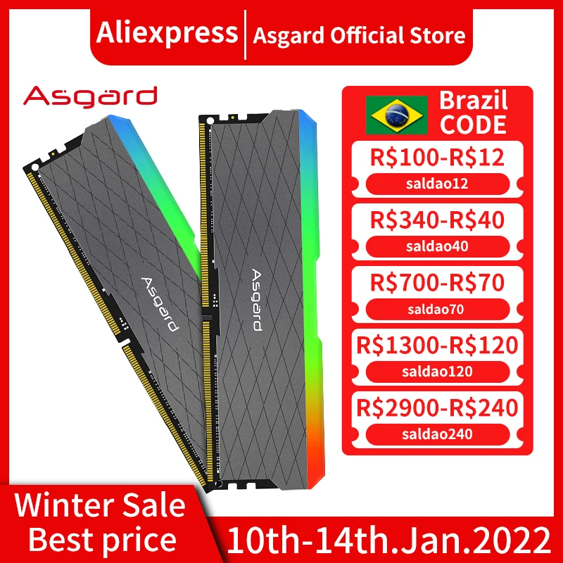 Asgard W2 series RGB RAM ddr4 8GBx2 16GBx2 3200MHz PC4 25600 1.35V dual channel stunning desktop memory ram - 200 лучших товаров с Али