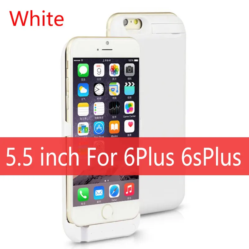 White For i6 6s 10000 аккумулятор для телефона, мАч Зарядное устройство чехол для iPhone 6 6s внешняя батарея для телефона обложка чехол для iPhone 6 Plus/6s плюс Зарядное устройство Чехол - Цвет: White For i6 6s