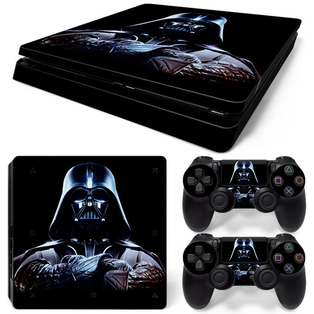 Wars Darth Vader Sticker Cover Wrap Protector Skin For Sony PS4 Slim Console & 2PCS Controller Skin Decal For PS4 Slim