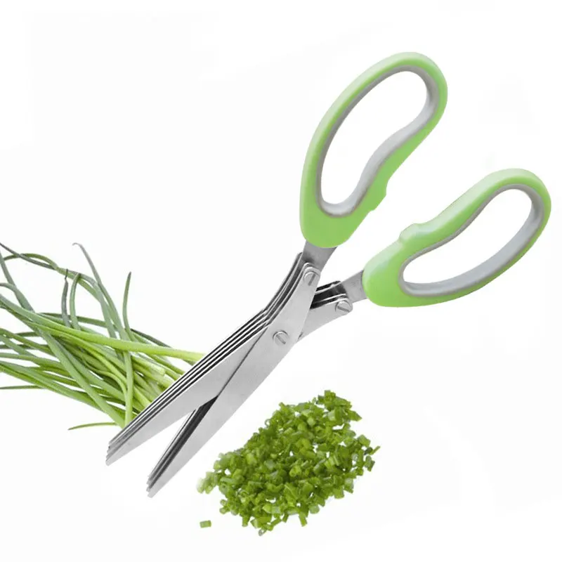 

Dropship Vegetable Cut Clinker Handle Multi-purpose Scissor Five-layer Onion Flower Cut Kitchen Stainless Steel Kitchen Scissors