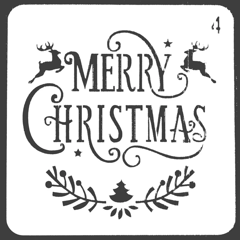 8 шт. пластиковые трафареты DIY рождественские темы Санта-Клаус снеговики, елки лося Jingle колокольчик рисунок напыления Шаблоны
