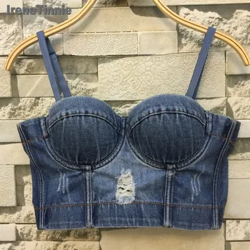 

Irene Tinnie Women New Short Runaway Sexy Camis Tops Summer Denim Cotton Short Party Crop Top Camis Fall Jeans Camis Clubwear
