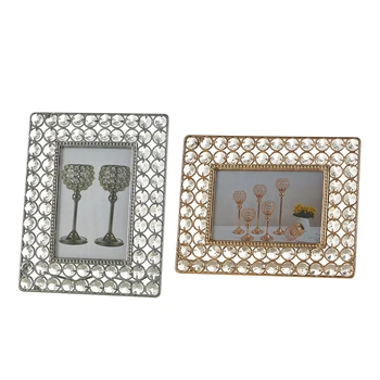 

Sparkling Crystal Bead Photo Frame Rectangle Photo Display Decor Ornament