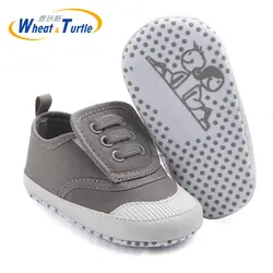 Новорожденных детская обувь 2019 детские первые ходоки Tollder парусиновая Обувь На Шнуровке Для маленьких девочек тапки Prewalker 0-18 M