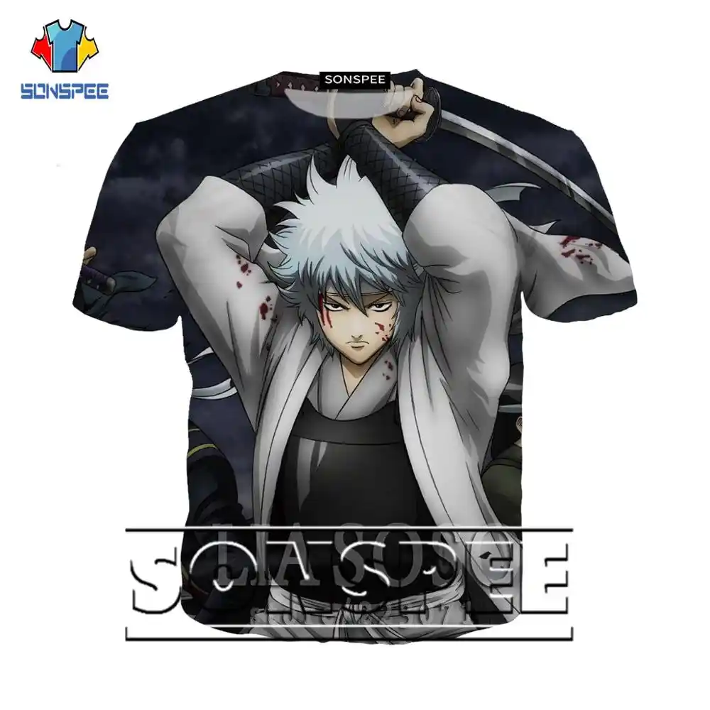 Silver Soul Anime T Shirt Men Women 3d Print Gintama Bleach T Shirt Cartoon Puzzle Naruto Summer Fashion Streetwear Tops K1 Aliexpress