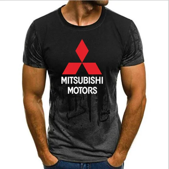 Новинка, летняя футболка Mitsubishi, мужская и женская Рабочая Футболка с коротким рукавом, камуфляжная футболка с коротким рукавом - Цвет: Серый