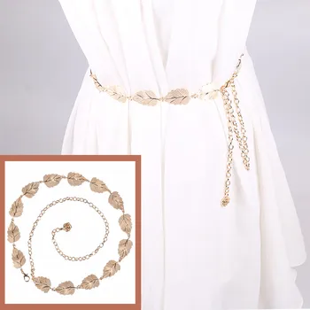 

Fashion Gold Silver Belts for Women Lady Leaves Waistbands belt for Party Jewelry Dress Waist metal Chain Belts Body Chain #1127