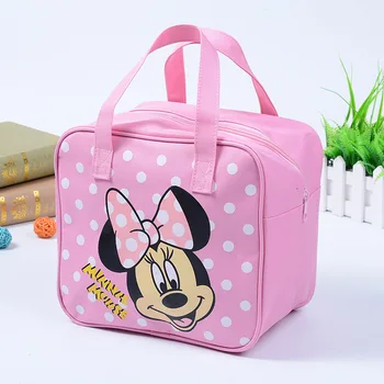 

Disney cartoon Minnie lunch box bag casual Oxford cloth shopping bag student portable tutorial bag book bag lunch