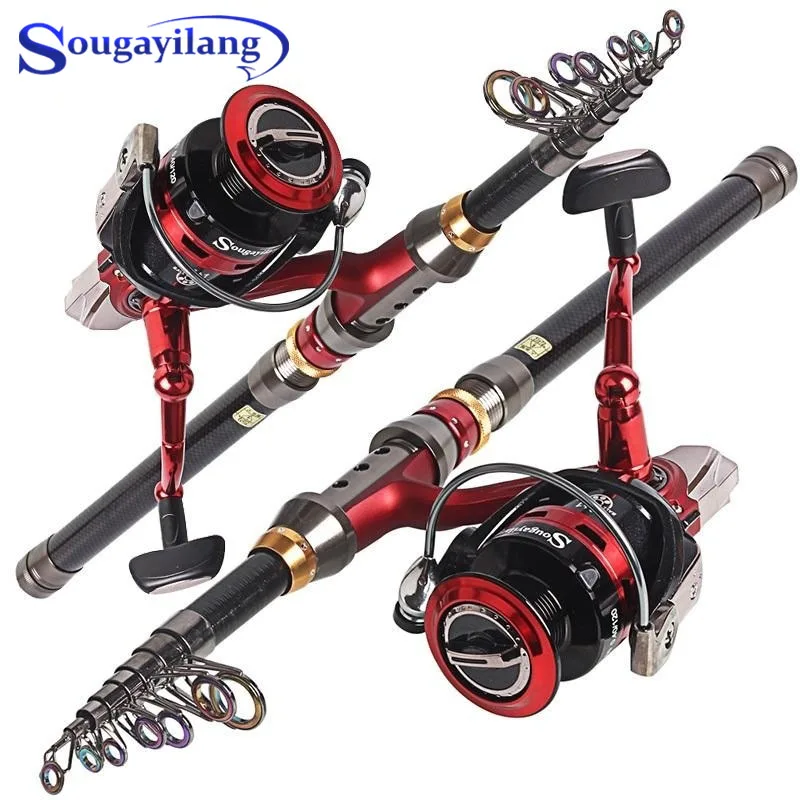 

Sougayilang Fishing Rod Reel Combo 2.1-3.6m Telescopic Fishing Rod and 13+1BB Spinning Fishing Reel Set Fishing Rods Combo Pesca