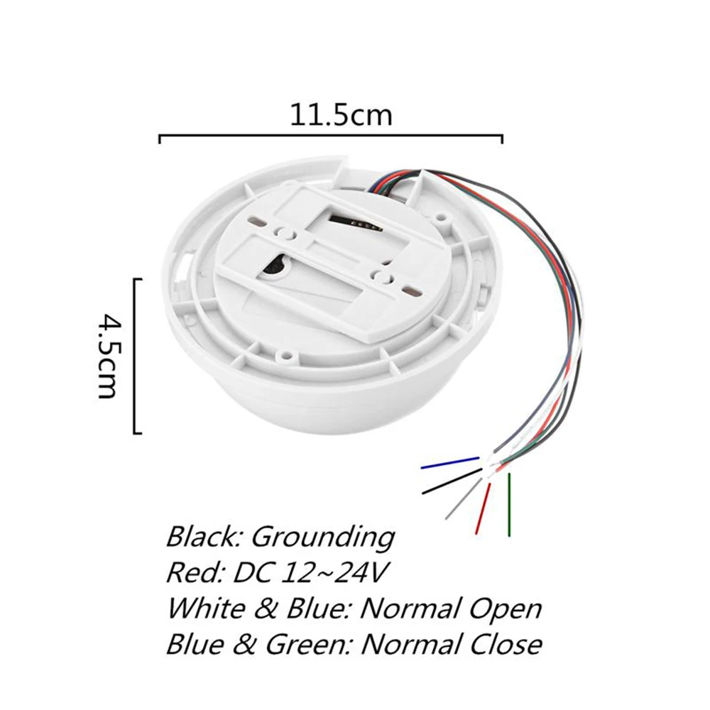 12 В датчик дымовой сигнализации проводной датчик утечки газа детектор защита сигнализации сенсор для дома завод охранной сигнализации системы - Цвет: Белый
