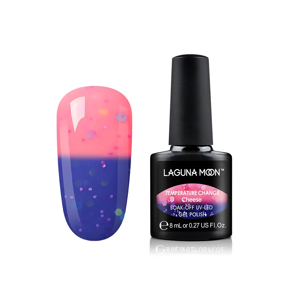 Lagunamoon 8ml Cheese Change Color UV Gel Nail Polish Temperature Change Color Soak Off Nail Art Varnish Gellak Hybrid Lacquer