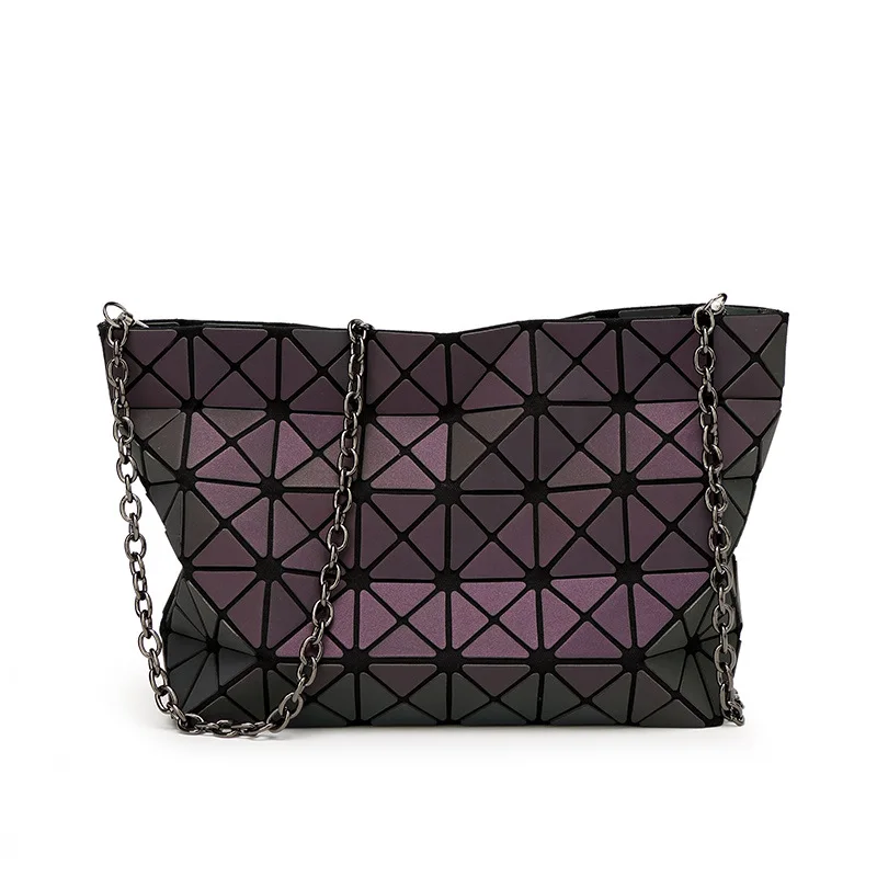 

2019 New Style Chain Life Quality 5x8 Night Light Colorful Geometry Quilted Single Shoulder Women's Small Bag