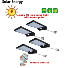 2/4pcs Solar Panel Lamp Garden Led 48 LEDs Lights Bright Motion Sensor Gardern Outdoor Led Solar Street Light Solar Lighting sec
