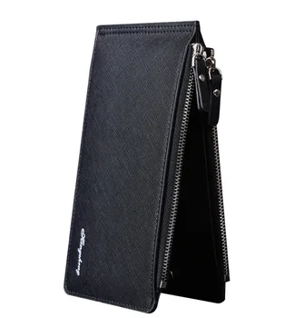 

New Leather Card Bag Function 17 Bits Card Holder Wallet double zippers Pocket men wallets Multi-Function phone card Wallet