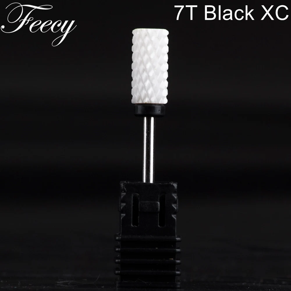 Feecy 7T black XC Керамическая фреза для маникюра аппарат корундовые фрезы для педикюра сверла для маникюра насадки для маникюра снятия гель лака - Цвет: Feecy 7T black XC