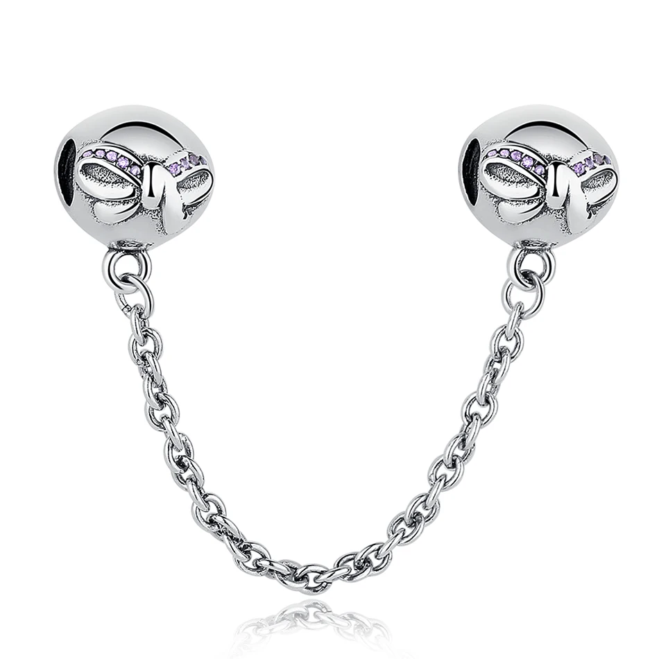 925 пробы серебро Проложить вдохновение со звездой Безопасность цепь прозрачный CZ