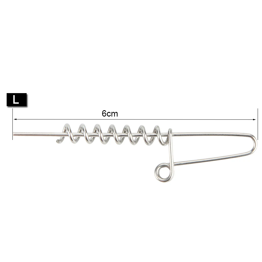 RoseWood 20pcs/lot Soft Fishing Bait Connector Worms Lure Spring Lock Pins To Fixed Latch Needle Soft Fishing Lures Accessories - Цвет: Large