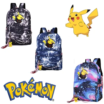 

Pokemon Student Backpack Cartoon Anime School Bag Cute Pikachu Primary School Kids Rucksack Travel Satchel Boys Girls Knapsack