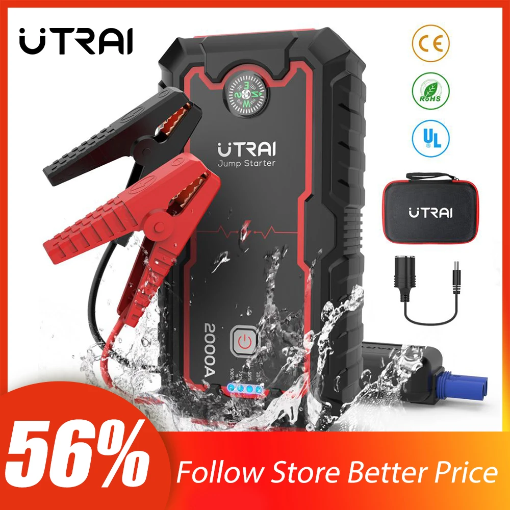

UTRAI Jump Starter 2000A Power Bank battery Car Auto Booster Charger Starting Rechargeable Emergency Battery Car Jump Starter