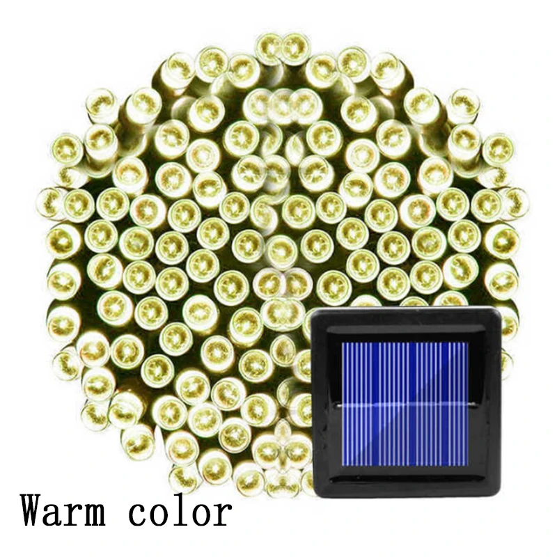 Solar LED string lamp, outdoor waterproof LED festival lamp string, birthday party color lamp, courtyard lawn 100 lamp beads solar ground lights Solar Lamps