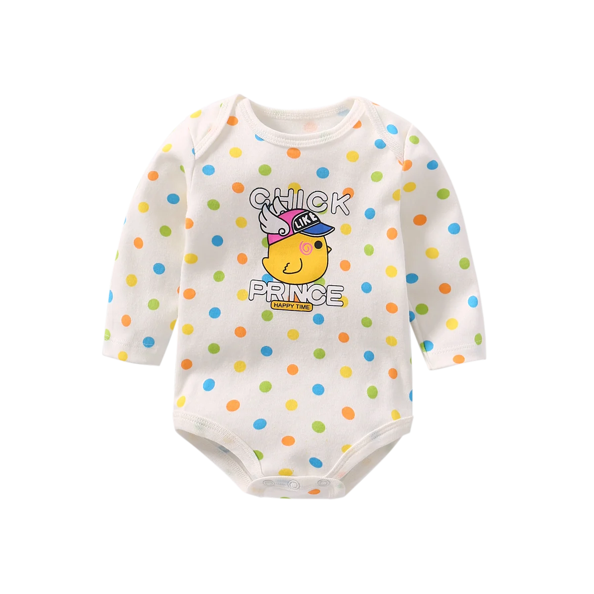 Dot Chick Весенне-осенние боди для маленьких девочек; комбинезоны для новорожденных; хлопковые боди с длинными рукавами и рисунком для девочек и мальчиков; Одежда для новорожденных; одежда для близнецов - Цвет: Dot Chick