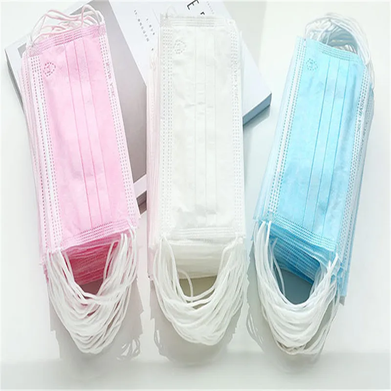 

10 Pcs POPU Disposable Earloop Masks Three fluid resistant layers dental Earloop Activated Carbon Anti-Dust Face Surgical Masks