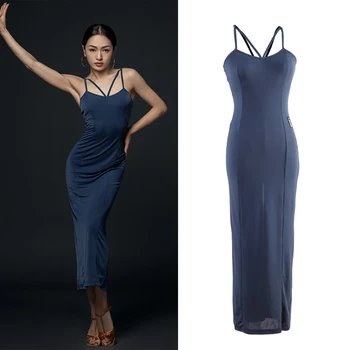 

New Latin Dress Women Sexy Split Dress Ballroom Dance Competition Dresses Latin Dance Skirts Latin Practice Clothing DQS2677