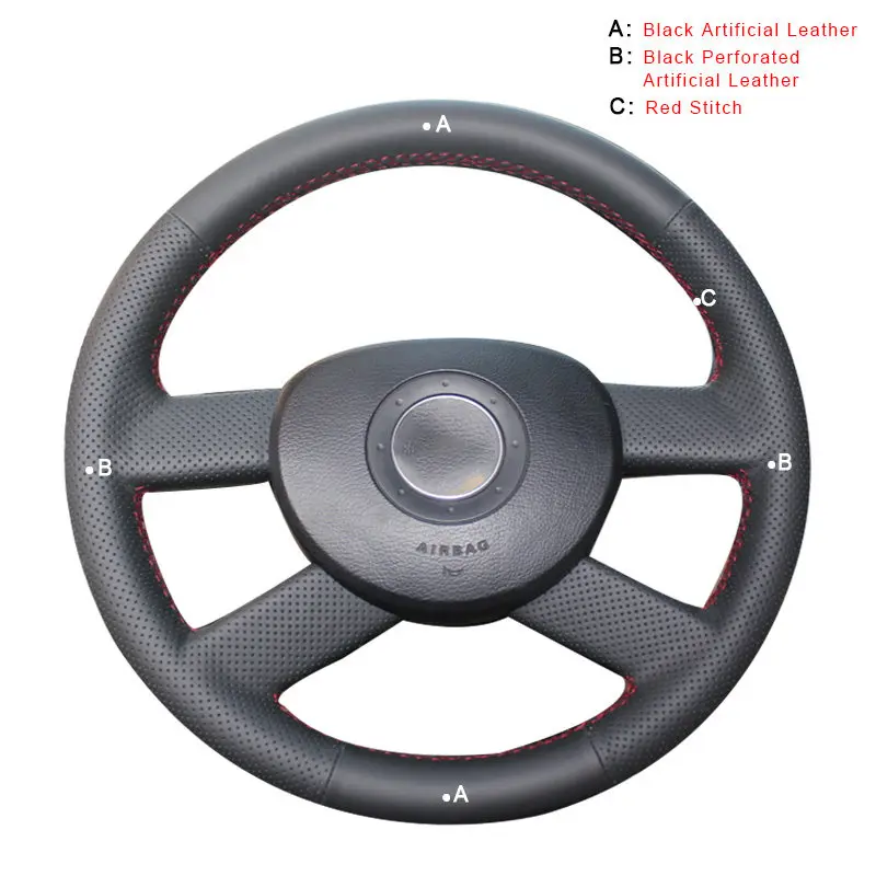 Artificial Leather Автомобильная оплетка на рулевом колесе Крышка для Volkswagen VW Polo 2003-2006 DIY автомобильные чехлы на колеса Интерьер Автомобильные аксессуары-Стайлинг - Название цвета: Artificial Leather
