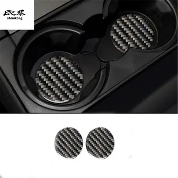 

2pcs/lot Epoxy glue real carbon fiber grain Water cup slot mat decoration cover for 2010-2016 Land Rover Discovery 4