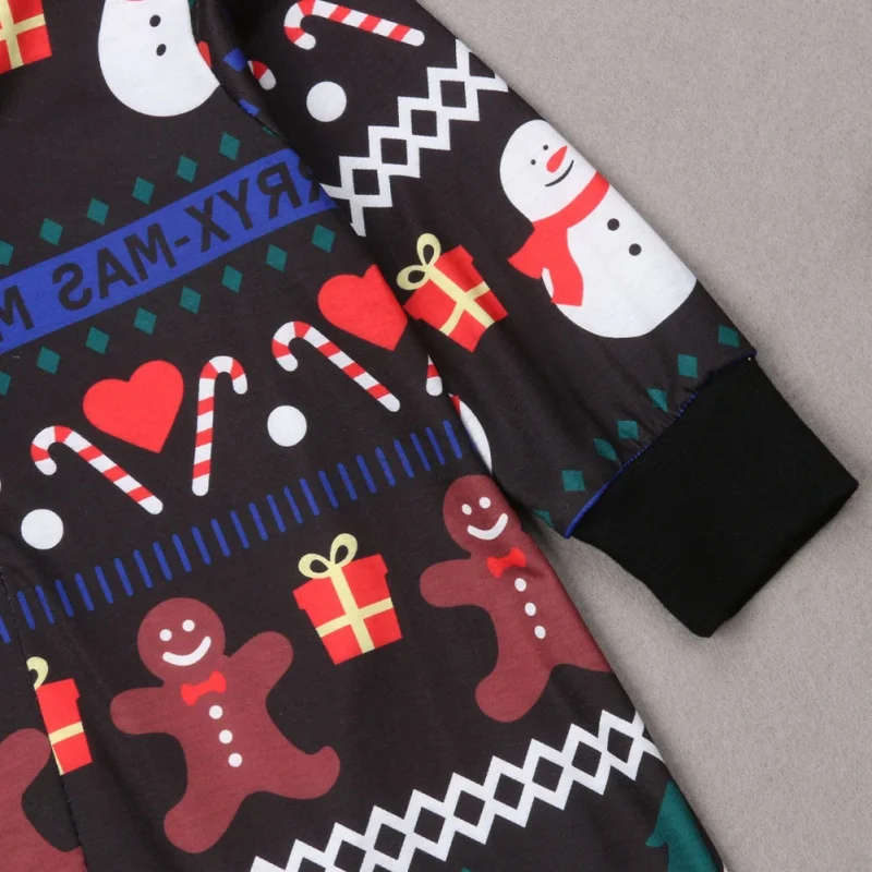 Новая детская одежда Рождественский семейный костюм для родителей и детский головной убор мягкая хлопковая пижама с принтом для дома