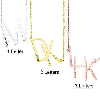 

AILIN Initial Letter Alphabet Customized Necklace Stainless Steel Name Pendant for Women
