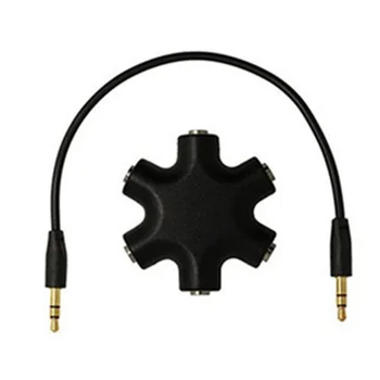 

Smartphone 5-Way Lightweight Durable Connector Hub Travel 3.5mm Splitter Multi Headphone