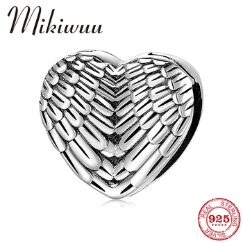 

Real 925 Sterling Silver Angel wings Heart Beads Clip Fit Original Reflection Charm Bracelets Clip Bead Jewelry Making 2020 New