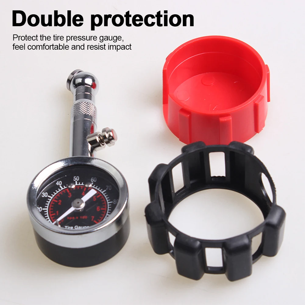

Tire Pressure Gauge Vehicle Maintenance Multifunctional Motorcycle Car Truck High Accuracy Reset Function Metal Large Dial