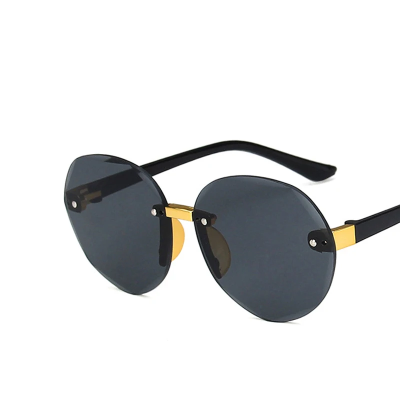 

S440 Child Cute Round Rimless Frame Sunglasses Children Kids Gray Pink Red Lens Boys Girls UV400 Protection Eyewear