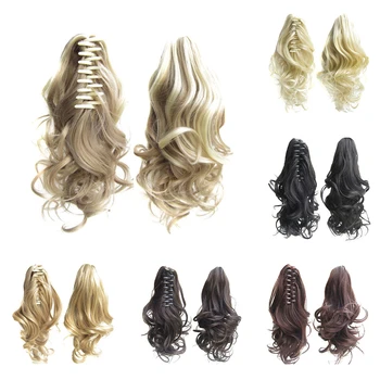 

Hair Accessories for Women Curly Brown Ombre Claw Ponytail Synthetic Hair Clip In Hair Extension Hairpiece Pony Tail