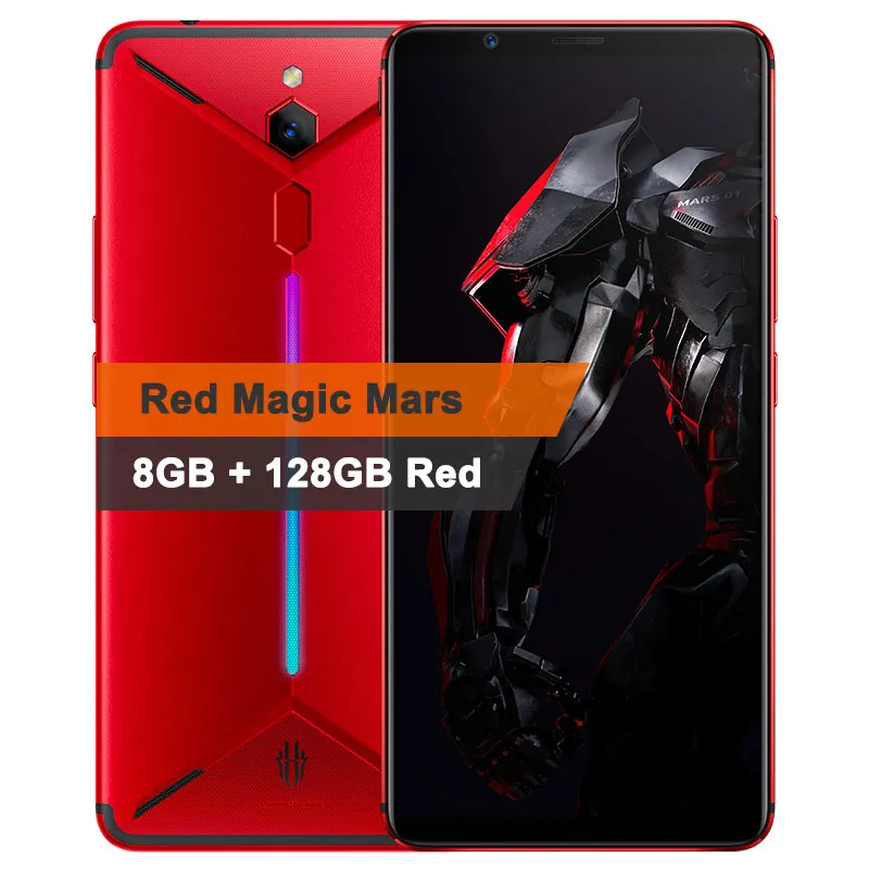 Мобильный телефон zte nubia Red Magic Mars, 6,0 дюймов, 6 ГБ ОЗУ, 64 Гб ПЗУ, Восьмиядерный процессор Snapdragon 845, фронтальная камера 16,0 Мп, задняя камера 8 Мп, игровой телефон - Цвет: Mars 8G 128G Red
