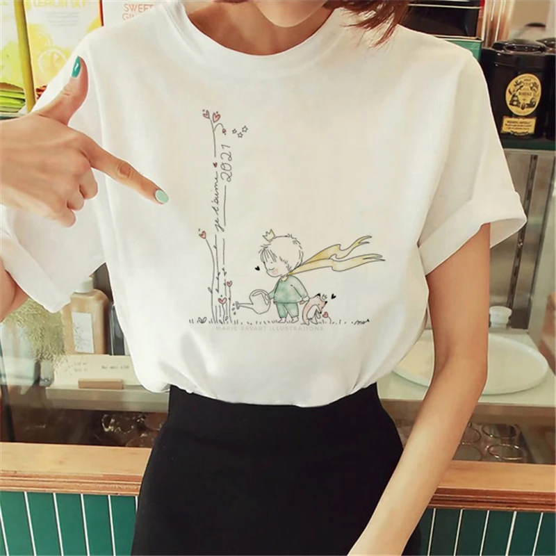 Hot Spring Summer Little Prince Graphic Women's T-Shirt Little Prince Graphic Tees Vouge Shirts For women O-Neck Short Sleeve cheap t shirts