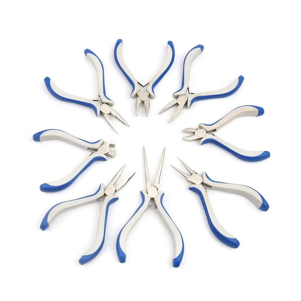 

8Seasons 45 Carbon Steel Pliers Tools For DIY Jewelry Handmade Blue Color Light Multifunction Weight Round Flat Long Nose Pliers