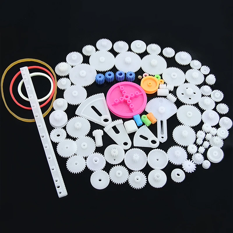 1 Set Hot 85pcs Plastic Gear Rack Pulley Belt Worm Gear Single Double Teeth