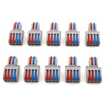 

10 pcs/bag Mini Fast Wire Connector Universal Wiring Cable Connector Push-in Conductor Terminal Block PCT 222 SPL-42
