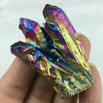 

Natural Quartz Crystal Rainbow Titanium Cluster Mineral Specimen Healing 30-100g