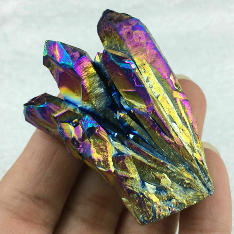 Natural Quartz Crystal Rainbow Titanium Cluster Mineral Specimen Healing Stone*1 Natural Quartz Crystal Rainbow Titanium Cluster Mineral Specimen Healing Stone*1