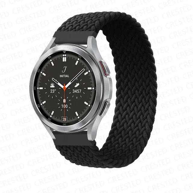Braided Solo Loop band for Samsung Galaxy watch 4/classic/Active 2 Watchband 20mm 22mm Bracelet correa Amazfit GTS 2 mini strap Black