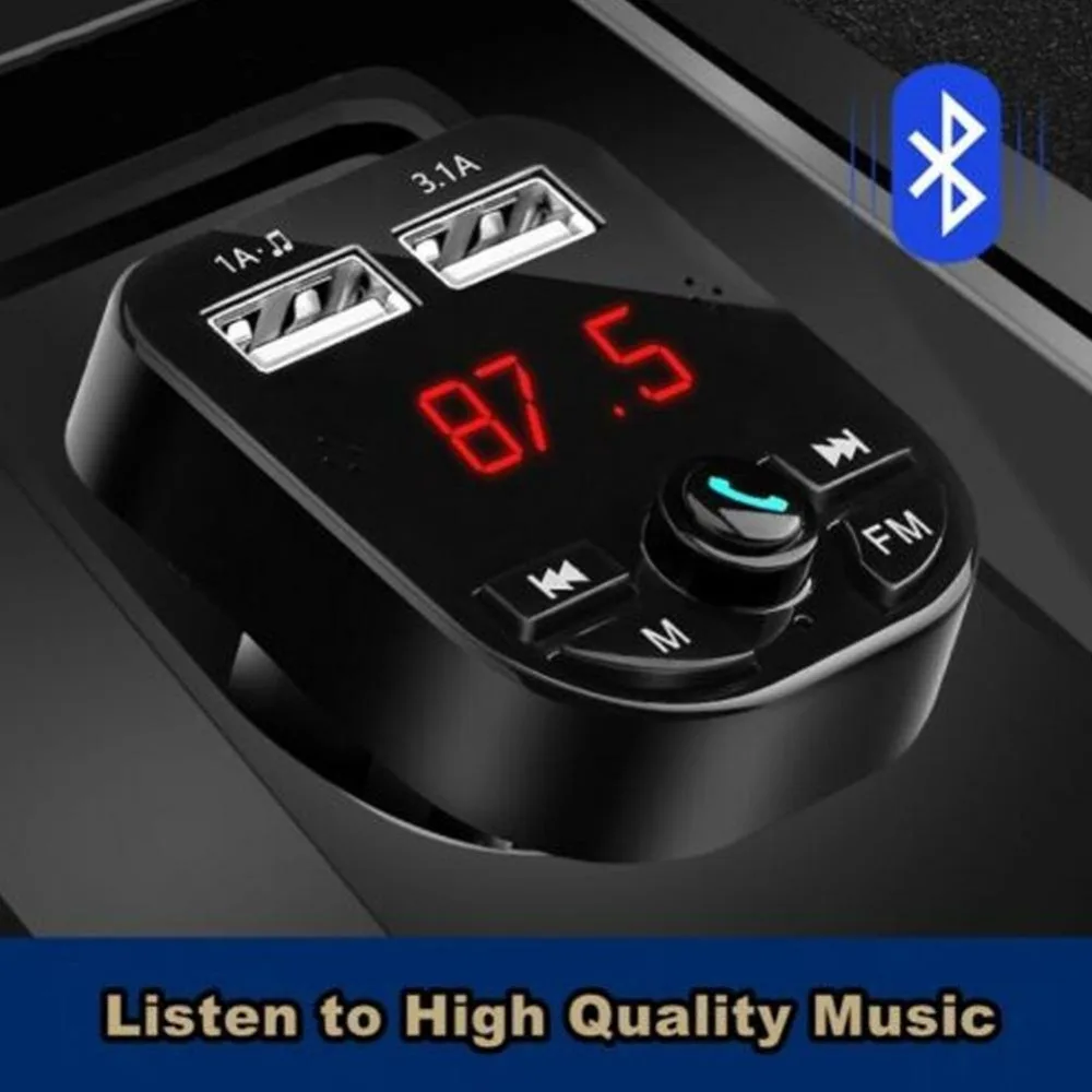 Автомобильный комплект громкой связи беспроводной Bluetooth fm-передатчик ЖК MP3-плеер USB зарядное устройство 2.1A автомобильные аксессуары громкой связи