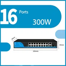 SUNBA PoE+ переключатель 16-Порты и разъёмы 300W Встраиваемые Питание 802at/af совместим для камеры безопасности ір